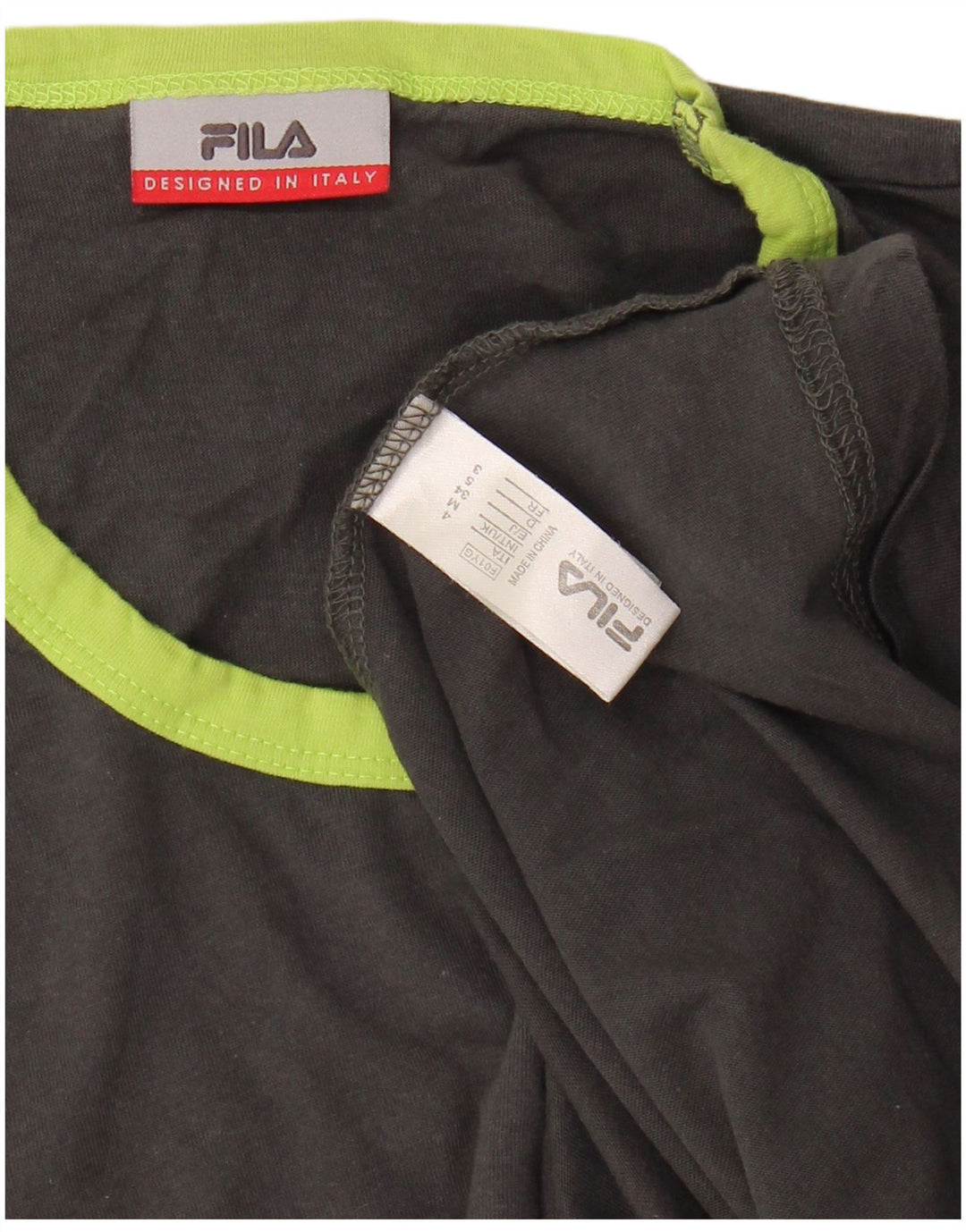 FILA Mens T-Shirt Top Medium Grey Colourblock Cotton