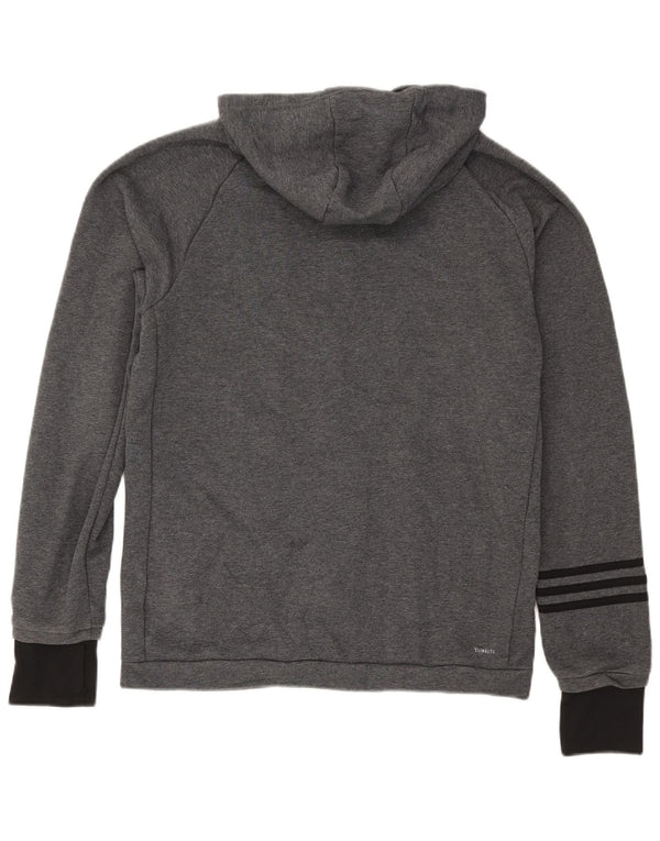 Adidas Herre Climalite Hættetrøje Sweater med lynlås Large Grå Colourblock Bomuld