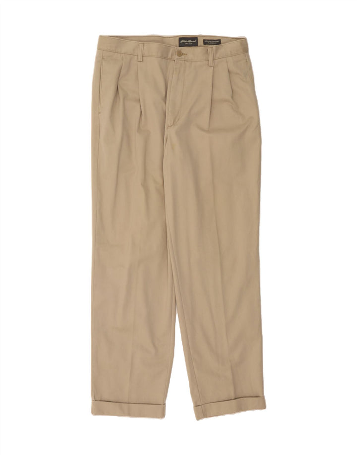EDDIE BAUER Mens Pegged Chino Trousers W36 L32 Beige Cotton Vintage Eddie Bauer and Second-Hand Eddie Bauer from Messina Hembry 