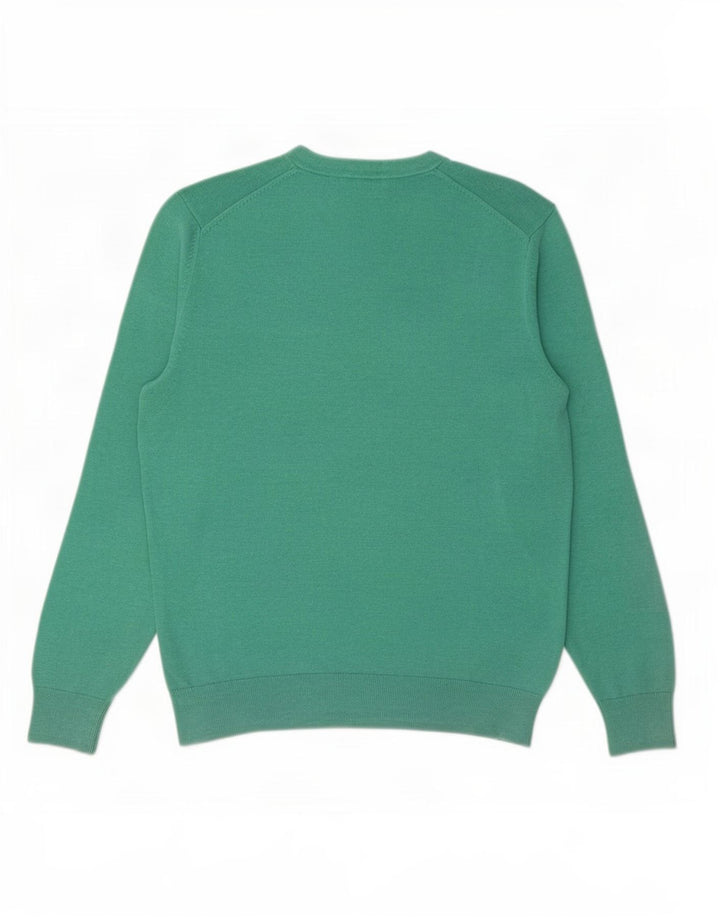 Gap Herren-Pullover mit V-Ausschnitt aus mittelgrüner Baumwolle