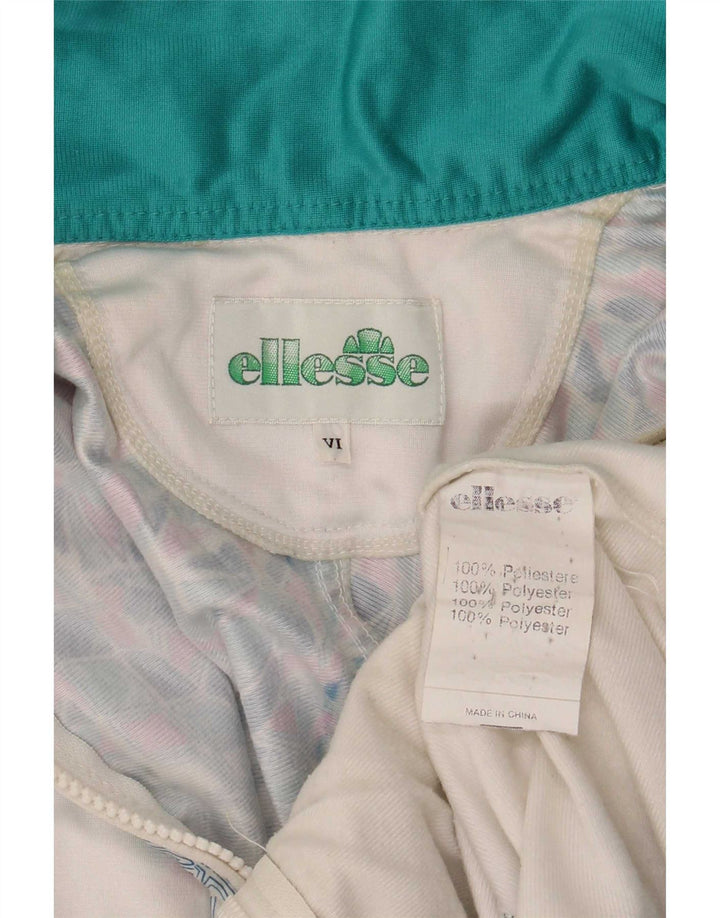 Ellesse Mens Graphic Tracksuit Top Jacket XS Green Geometric Retro
