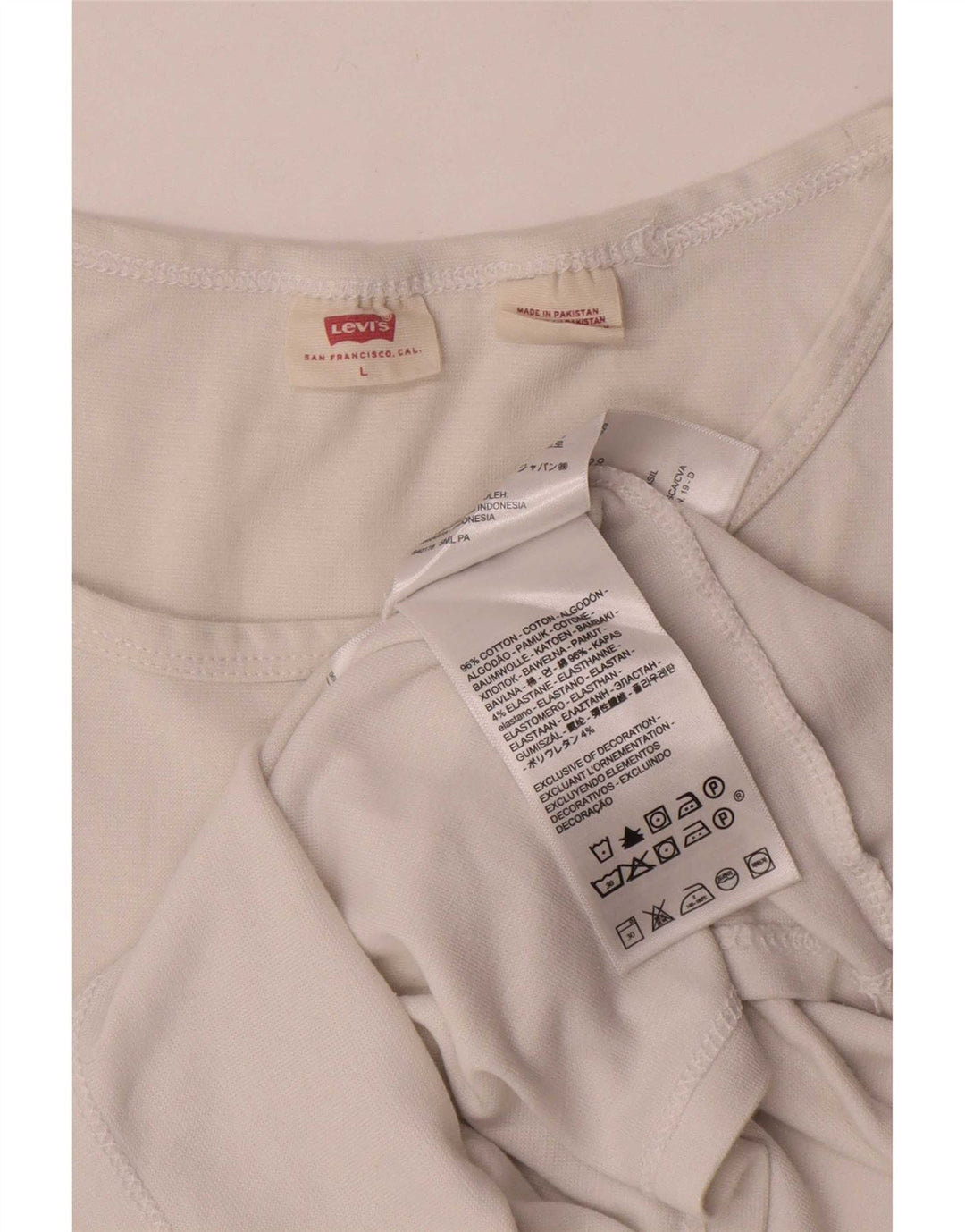 Levi's Womens T-Shirt Top UK 14 Large White Cotton