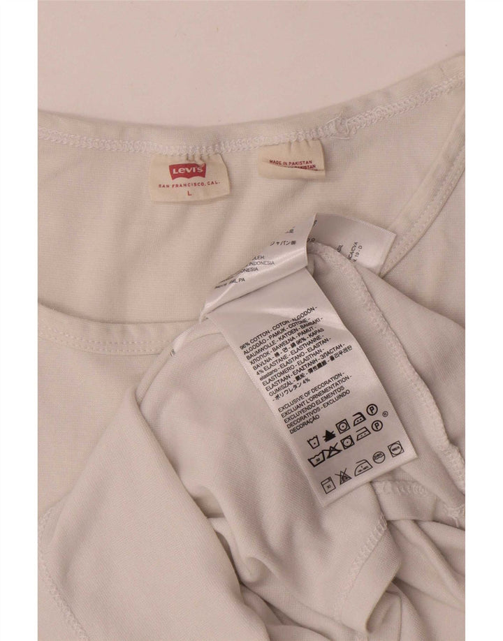 Levi's Womens T-Shirt Top UK 14 Large White Cotton