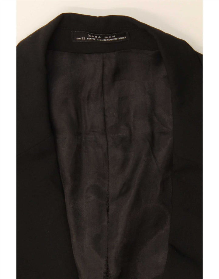 Giacca blazer da uomo a 2 bottoni Zara EU 52 grande classica in lana nera