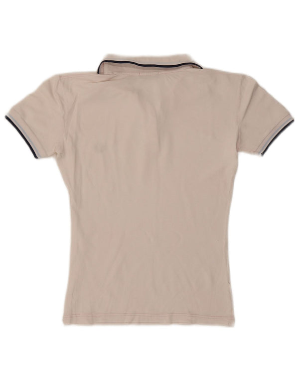 Fred Perry Polo para mujer UK 44 Grande Blanco Rayas