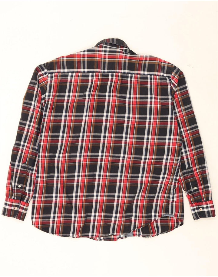 E.B. COMPANY Mens Flannel Shirt XL Red Check Cotton Vintage E.B. Company and Second-Hand E.B. Company from Messina Hembry 