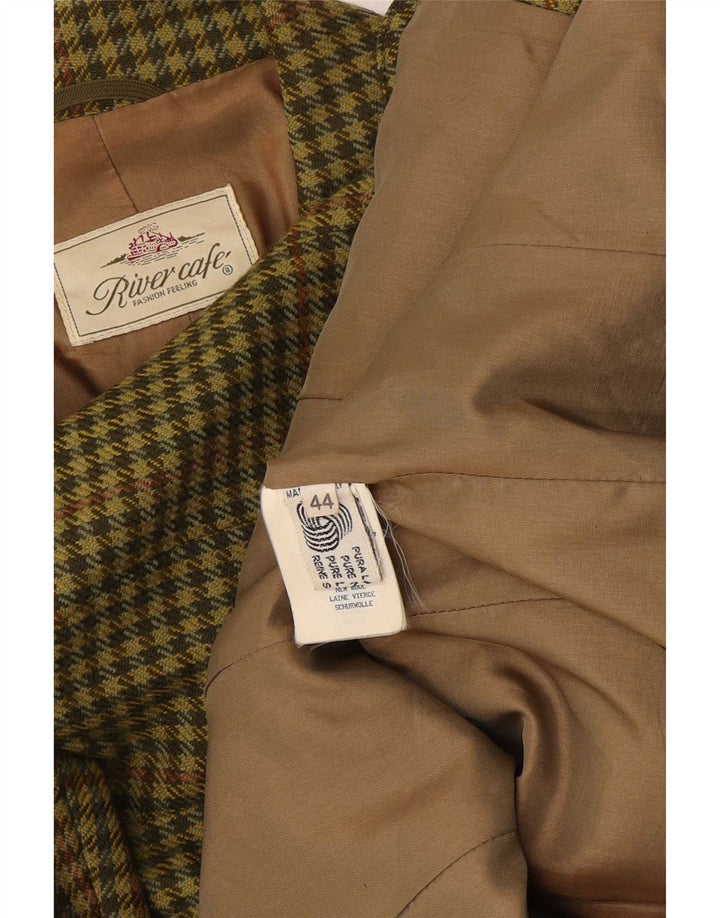 Giacca blazer vintage da uomo a 3 bottoni IT 44 pied de poule verde medio
