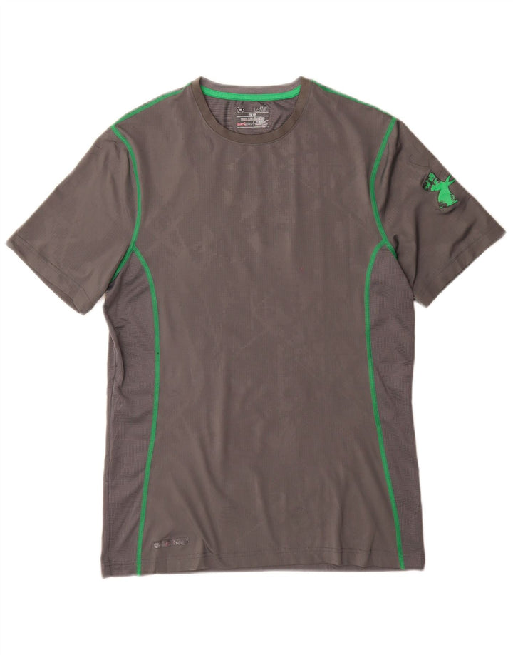 Under Armour Mens Heat Gear T-Shirt Top Medium Grey Geometric Polyester