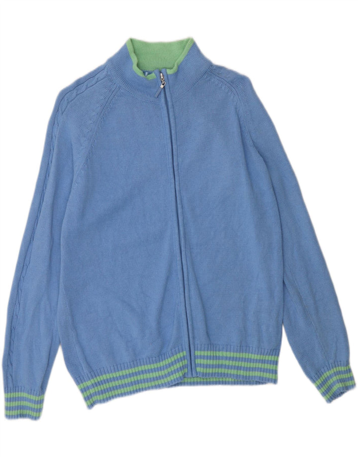 IZOD Womens Cardigan Sweater UK 16 Large Blue Cotton Vintage Izod and Second-Hand Izod from Messina Hembry 