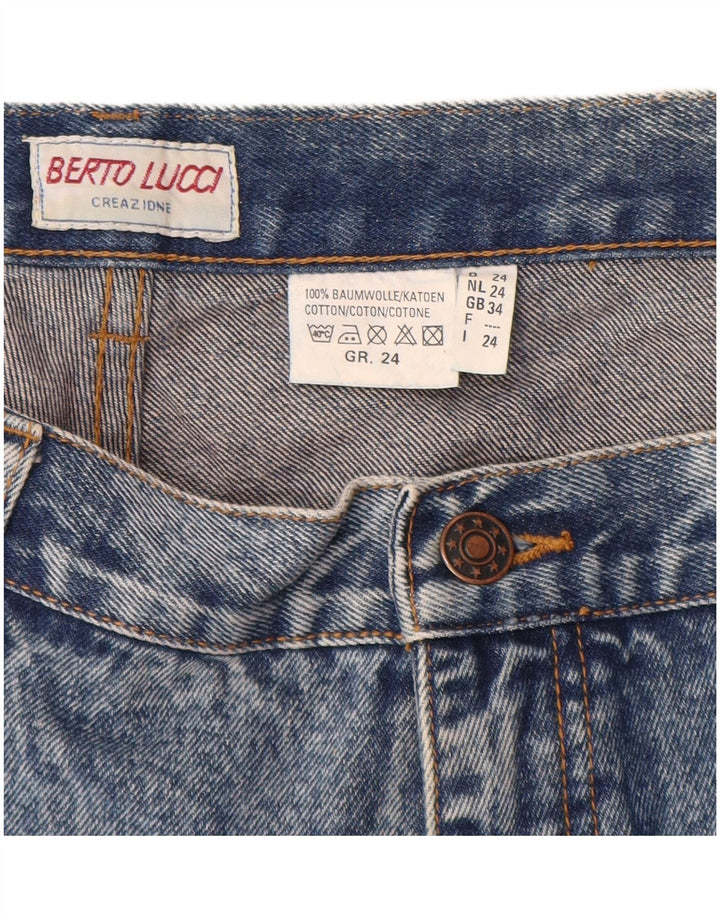 BERTO LUCCI Womens Denim Shorts W34 Large Blue Cotton