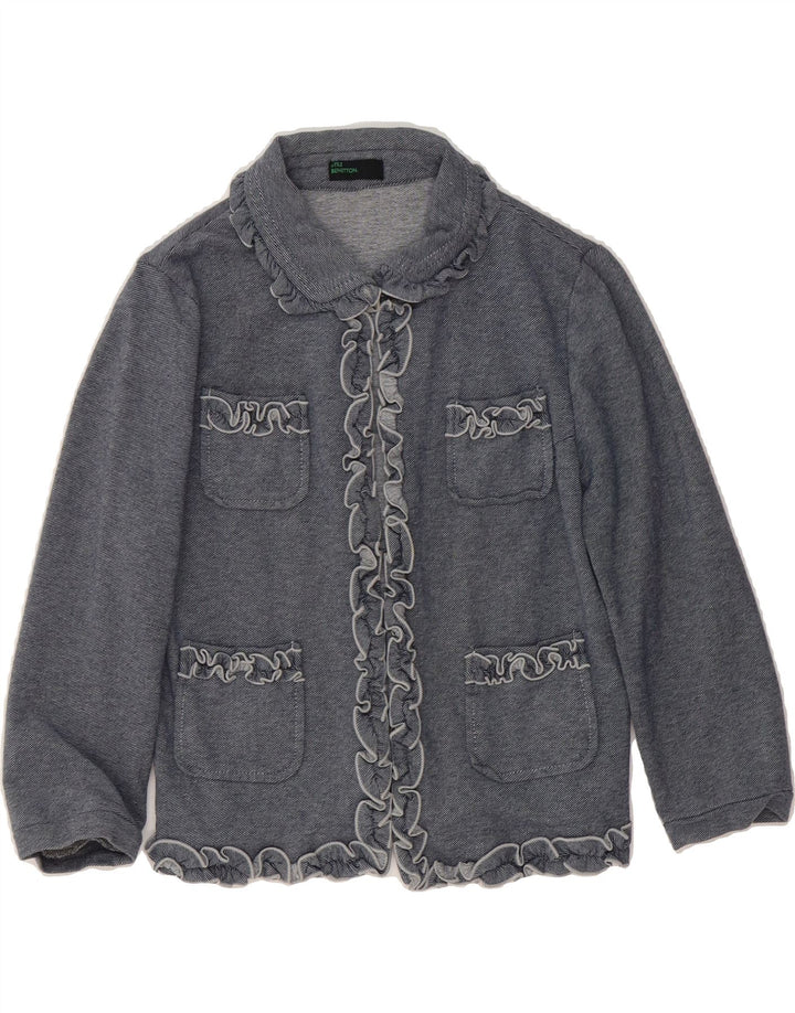 BENETTON Womens Cardigan Top IT 42 Medium Navy Blue Cotton Vintage Benetton and Second-Hand Benetton from Messina Hembry 