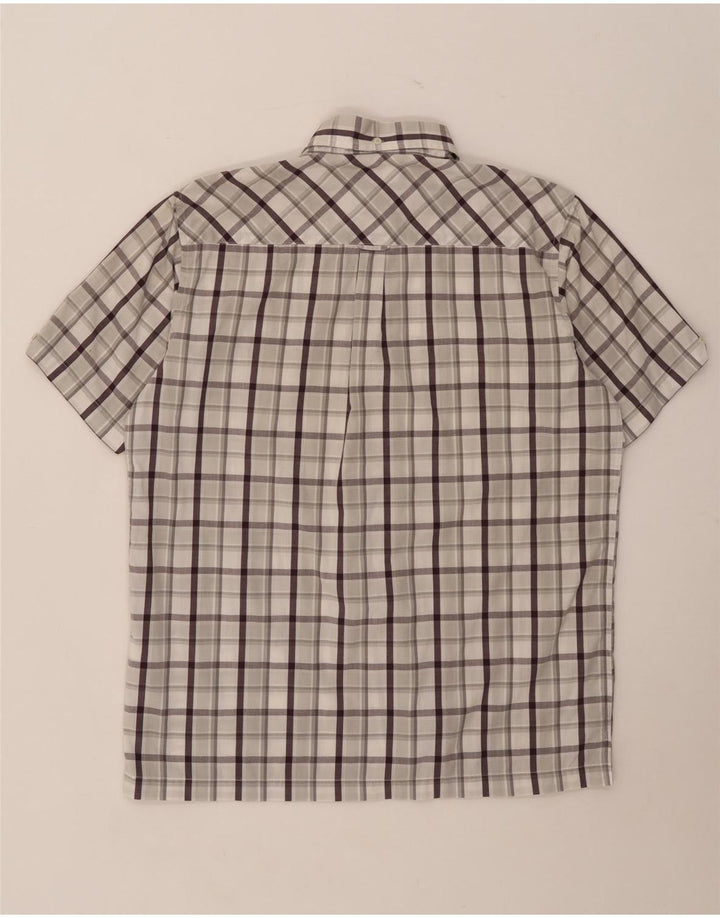 Ben Sherman Chemise à manches courtes homme gris moyen à carreaux en coton