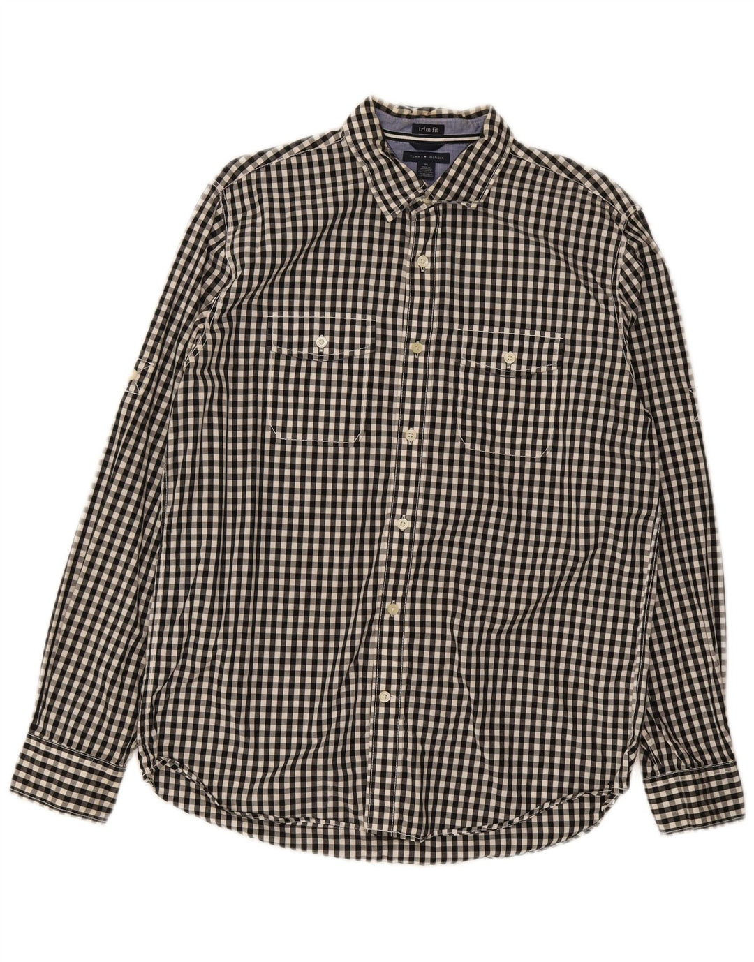 Camicia da uomo con vestibilità rifinita Tommy Hilfiger, cotone a quadretti nero medio