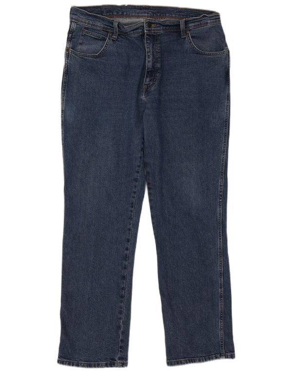 Wrangler Herre Regular Fit Straight Jeans W38 L32 Blå Bomuld