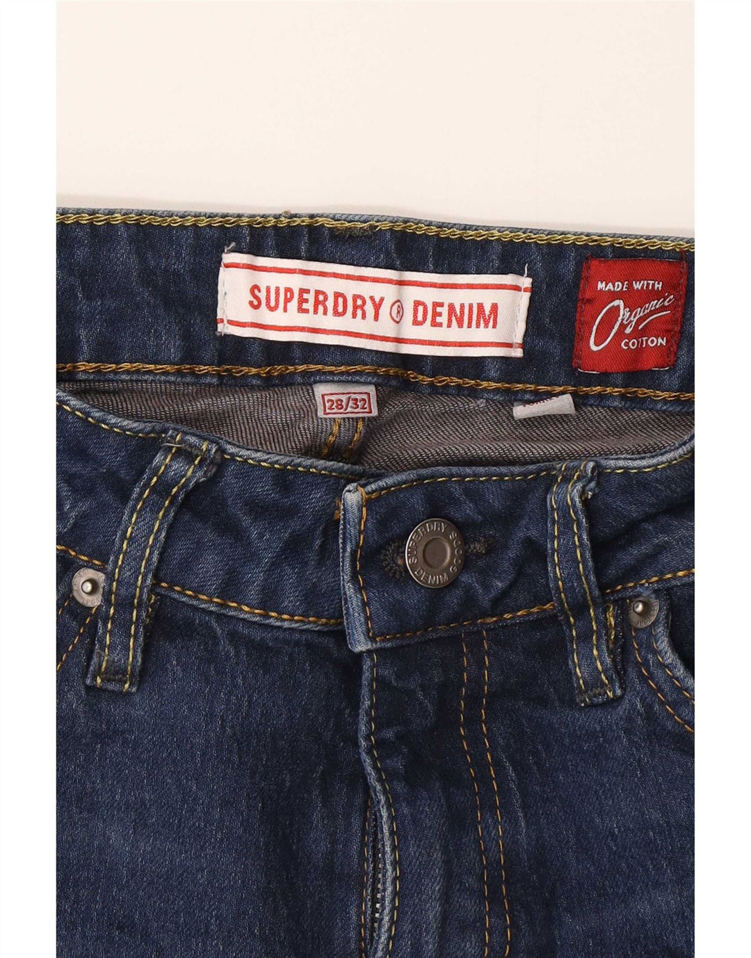 Женские расклешенные джинсы Superdry W28 L32 Темно-синий хлопок