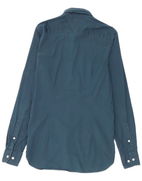 Tommy Hilfiger Camisa elástica ajustada para hombre XS Algodón azul marino