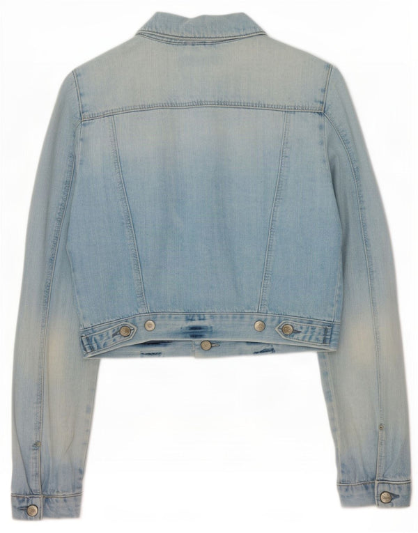 Chaqueta vaquera corta para mujer Moto UK 12 Algodón azul medio
