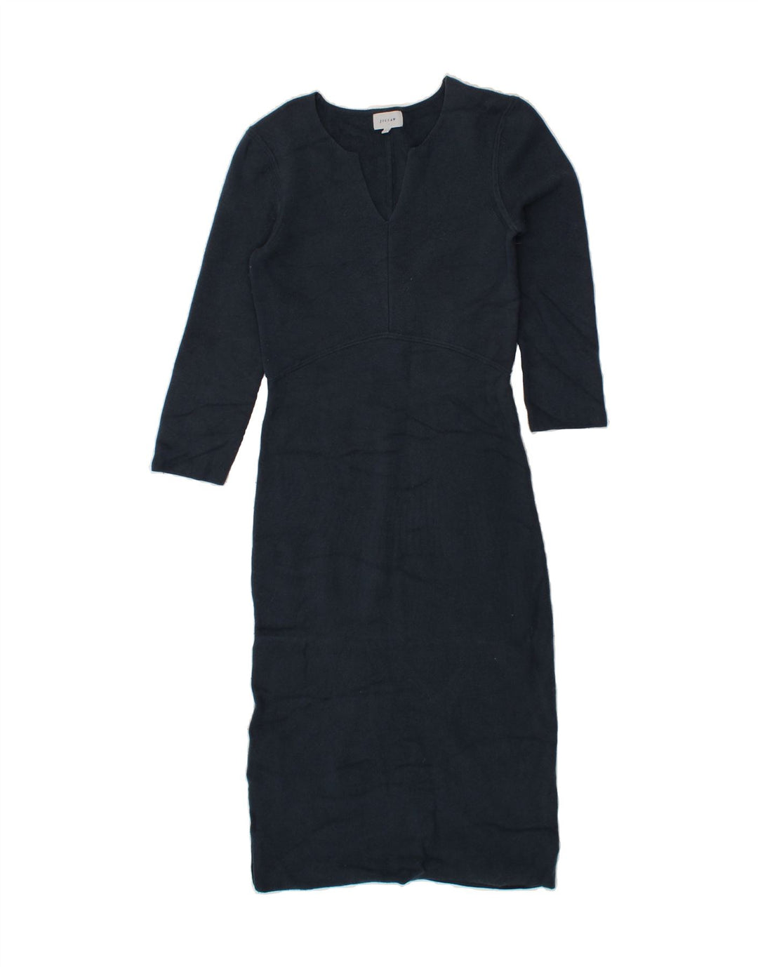 JIGSAW Womens 3/4 Sleeve Maxi Dress UK 10 Small Navy Blue Polyamide Vintage Jigsaw and Second-Hand Jigsaw from Messina Hembry 