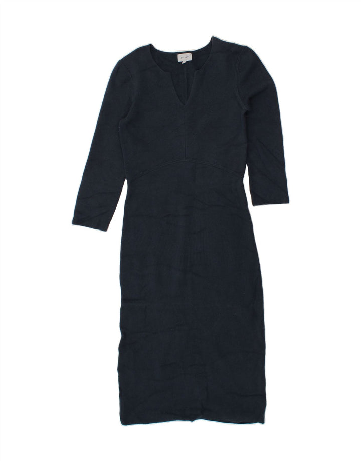 JIGSAW Womens 3/4 Sleeve Maxi Dress UK 10 Small Navy Blue Polyamide Vintage Jigsaw and Second-Hand Jigsaw from Messina Hembry 