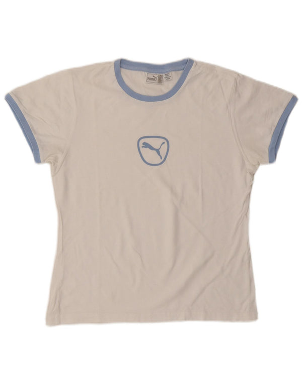 Puma Womens Graphic T-Shirt Top UK 14 Medium White