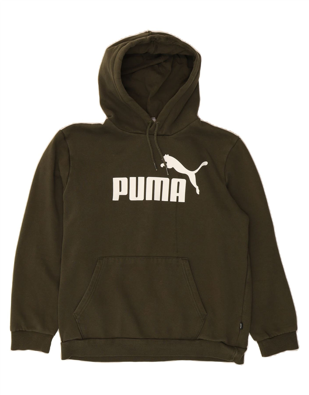 PUMA Mens Graphic Hoodie Jumper Medium Green Cotton Vintage Puma and Second-Hand Puma from Messina Hembry 