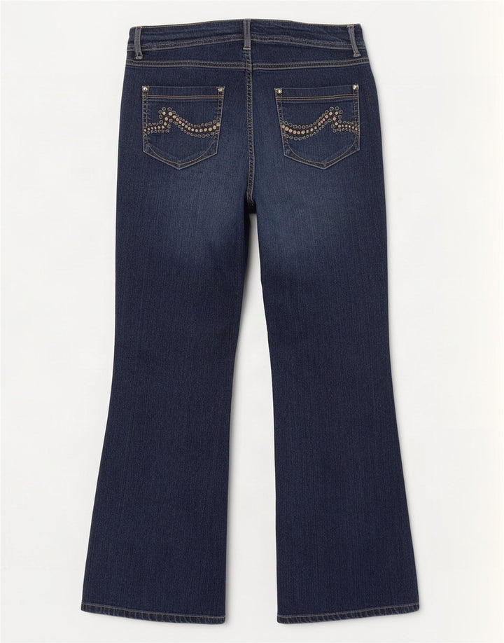 Marks & Spencer Womens Bootcut Jeans UK 16 Large W36 L30 Navy Blue