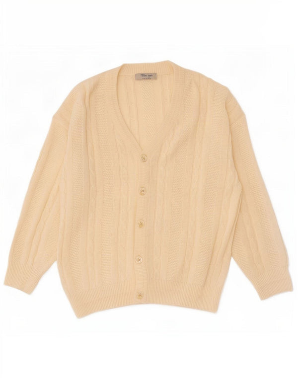 Blue Eyes Mens Cardigan Sweater Medium Off White Cotton
