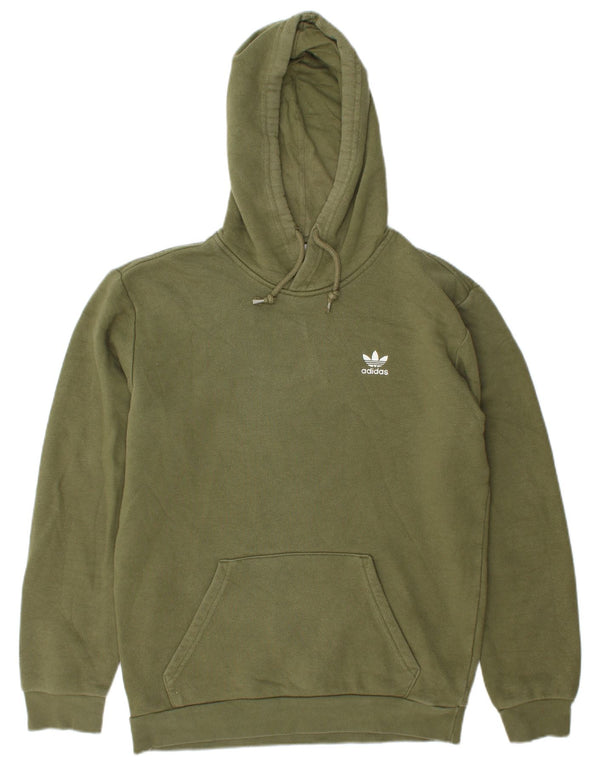 Felpa con cappuccio da uomo Adidas Small in cotone verde