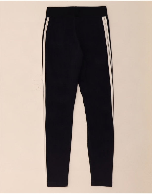 Adidas Womens Leggings UK 8/10 Small Navy Blue Cotton
