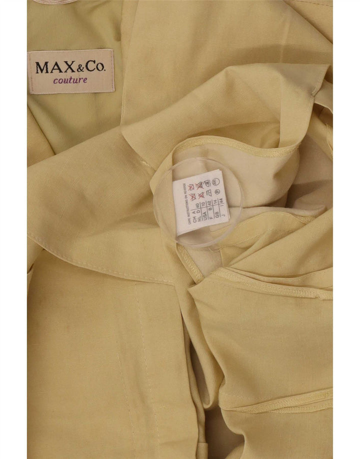 Max&Co. Jaqueta Blazer Feminina com 4 Botões Reino Unido 14 Seda Amarela Média