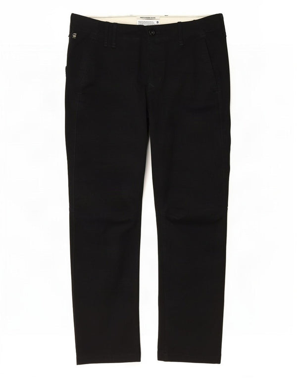 G-Star Mens Straight Chino Trousers W36 L28 Black Cotton