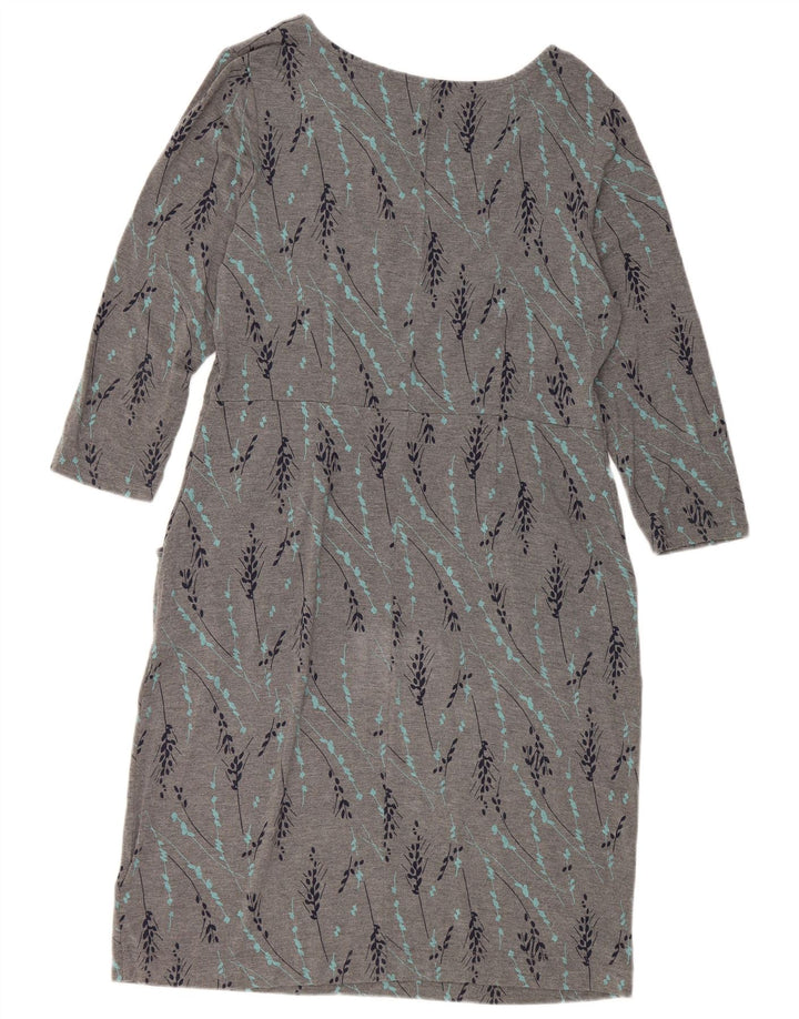 WHITE STUFF Womens 3/4 Sleeve Basic Dress UK 12 Medium  Grey Floral