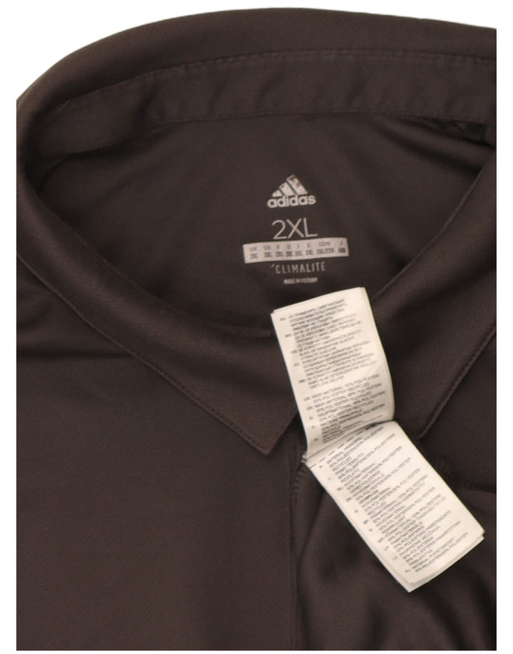 Tricou polo Adidas Climalite pentru bărbați 2XL poliester gri