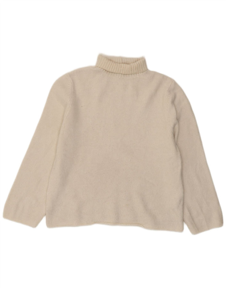 Zara Damen-Pullover mit Rollkragen, übergroß, Gr. 10, Größe S, Weiß, Acryl