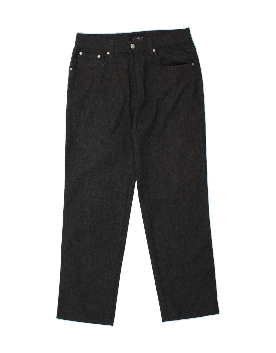 TRUSSARDI Mens Straight Jeans W34 L29 Grey Cotton Vintage Trussardi and Second-Hand Trussardi from Messina Hembry 