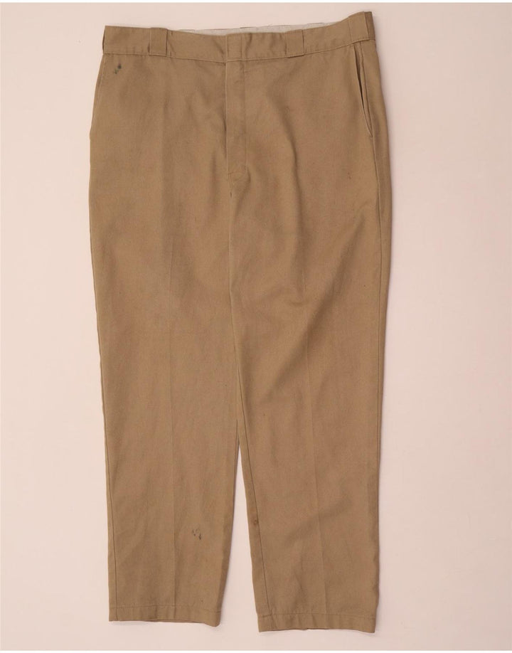 Dickies Mens Straight Chino Trousers W40 L32 Beige Polyester
