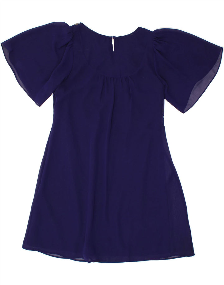 MONSOON Womens A-Line Dress UK 10 Small  Navy Blue Polyester Vintage Monsoon and Second-Hand Monsoon from Messina Hembry 