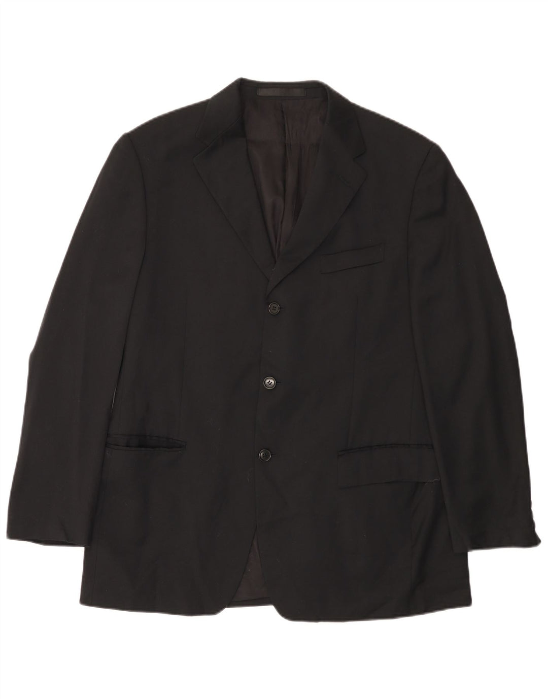 MARKS & SPENCER Herren-Blazerjacke mit 3 Knöpfen, UK 38, Mittelschwarz, Schurwolle