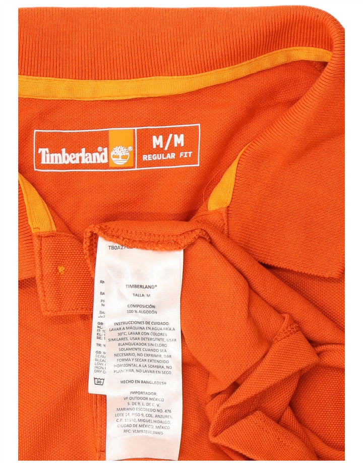 Timberland Mens Regular Fit Polo Shirt Medium Orange Cotton