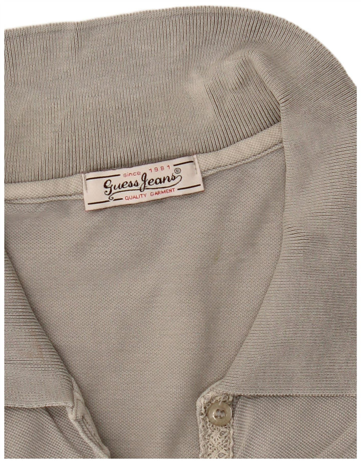 Guess Womens Polo Shirt UK 8 Small Grey