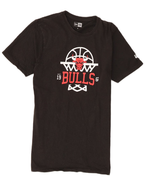 New Era Mens Chicago Bulls Graphic T-Shirt Top Medium Black Cotton