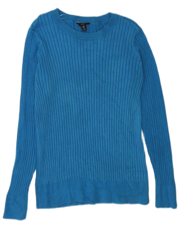 M&Co Womens Boat Neck Jumper Sweater UK 10 Small Blue