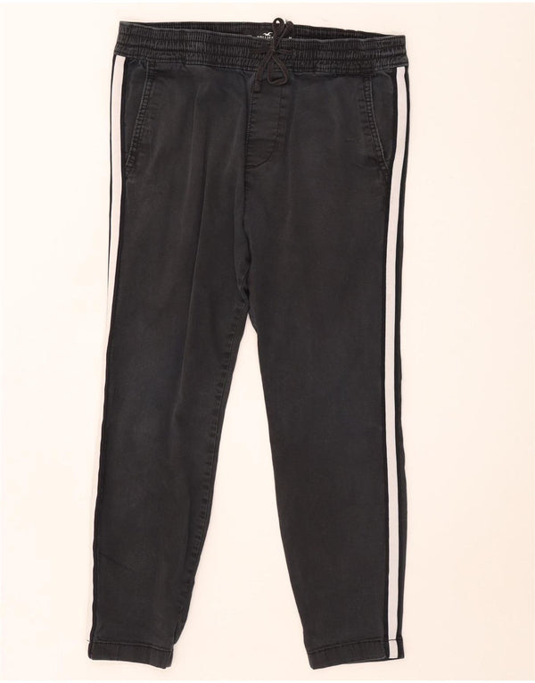 Hollister Mens Joggers Cropped Trousers Medium W32 L25 Grey Colourblock