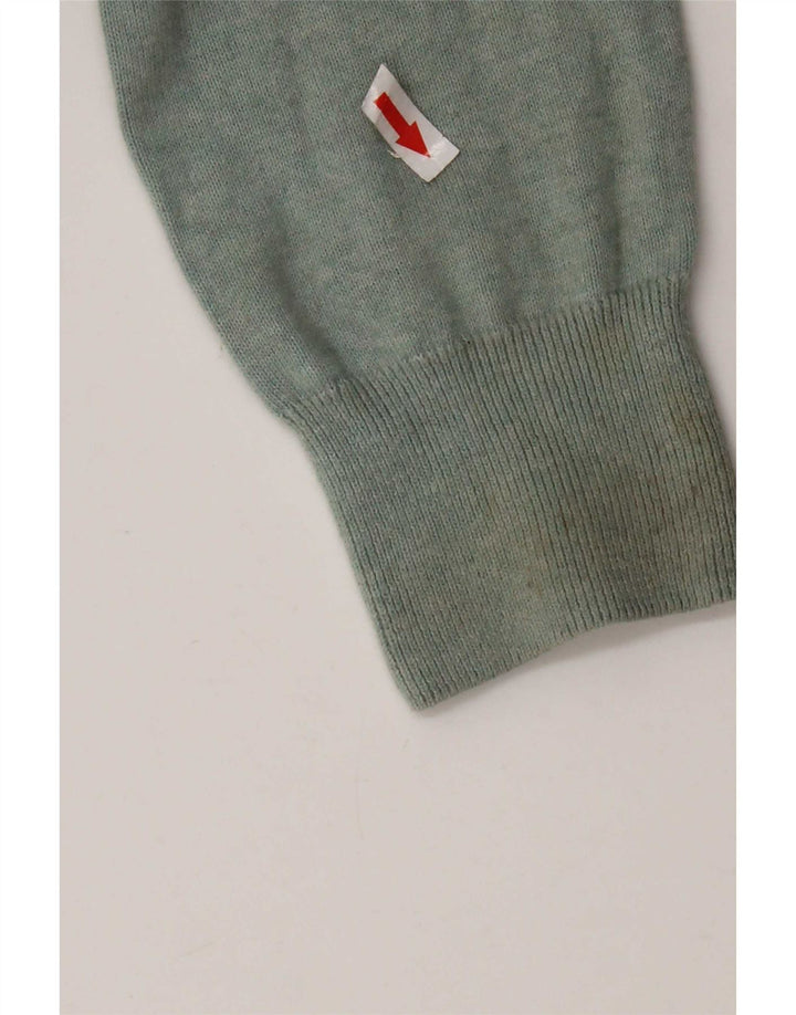 Marks & Spencer Mens Boat Neck Jumper Sweater Medium Green Cotton