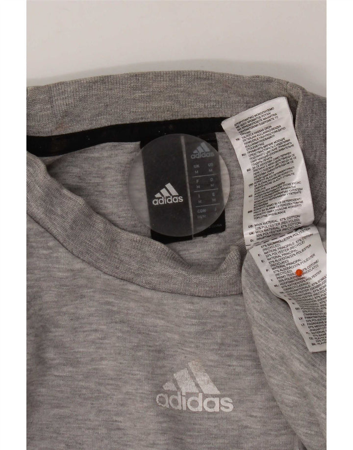 Adidas Mens Sweatshirt Jumper Medium Grey Cotton