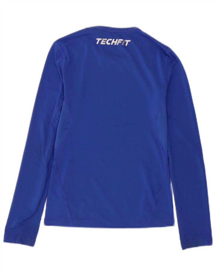 Top Adidas Climalite da ragazzo a manica lunga 11-12 anni in poliestere blu