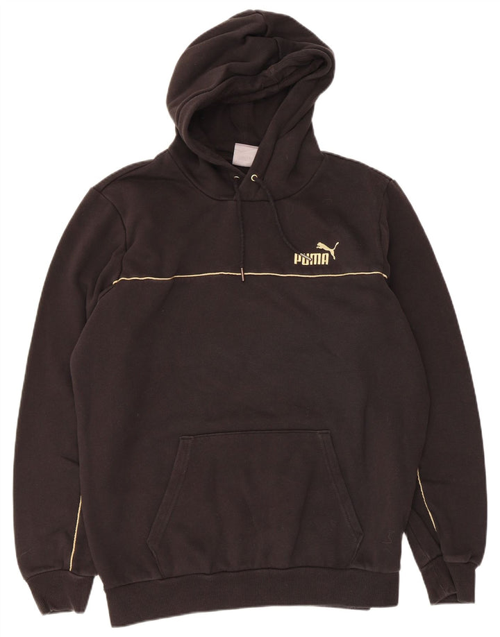 Felpa con cappuccio da uomo Puma media cotone nero