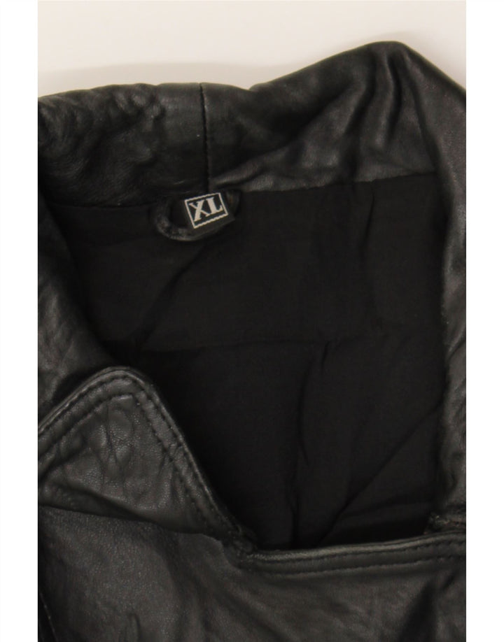 VINTAGE Womens Leather Biker Jacket UK 18 XL Black Leather Vintage Vintage and Second-Hand Vintage from Messina Hembry 