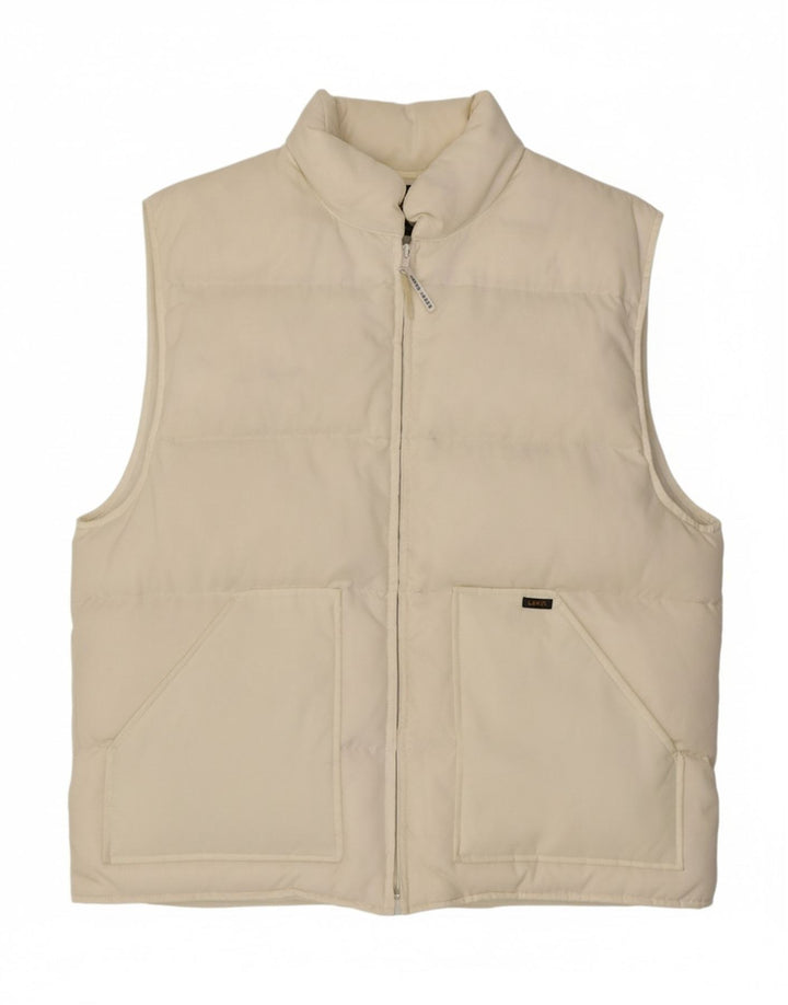 LEE Mens Padded Gilet UK 42 XL White Nylon Vintage Lee and Second-Hand Lee from Messina Hembry 