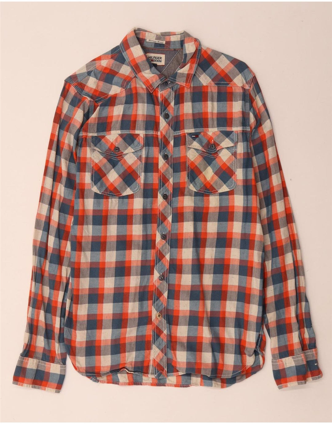 Tommy Hilfiger Mens Shirt Medium Multicoloured Check Cotton
